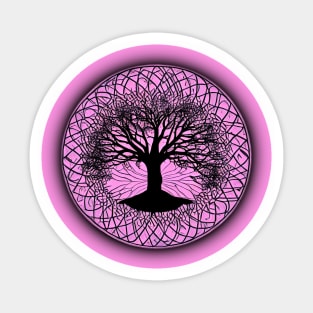 Tree of Life Circle Pink Sticker